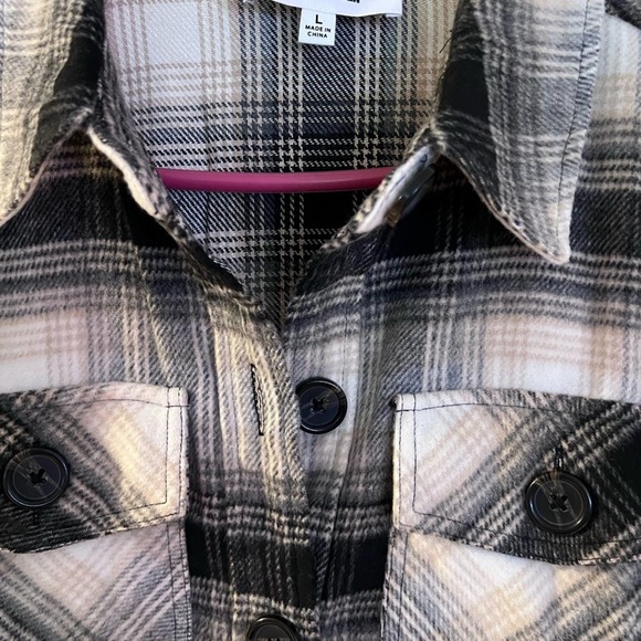 BB Dakota by Steve Madden Ladies Boxy Plaid Shacket Jacket Flannel NWT Large - Picture 4 of 13